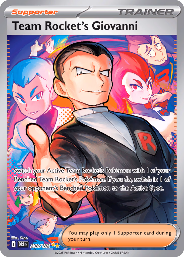Team Rocket's Giovanni Pokemon card (238/182, Destined Rivals)