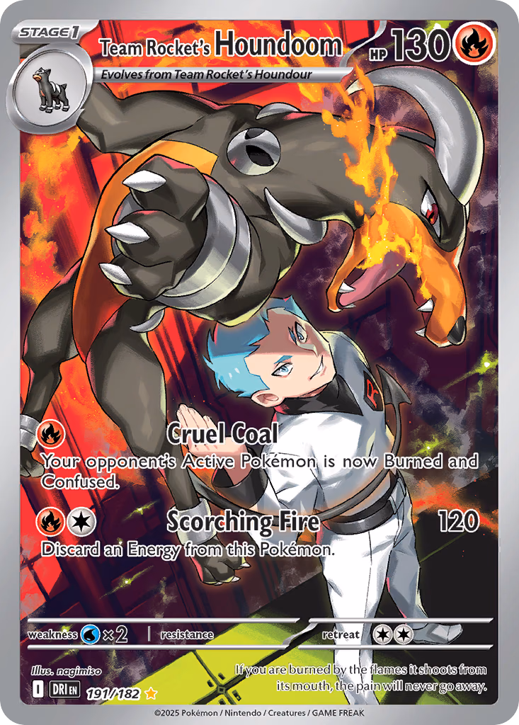 Team Rocket's Houndoom Pokemon card (191/182, Destined Rivals)