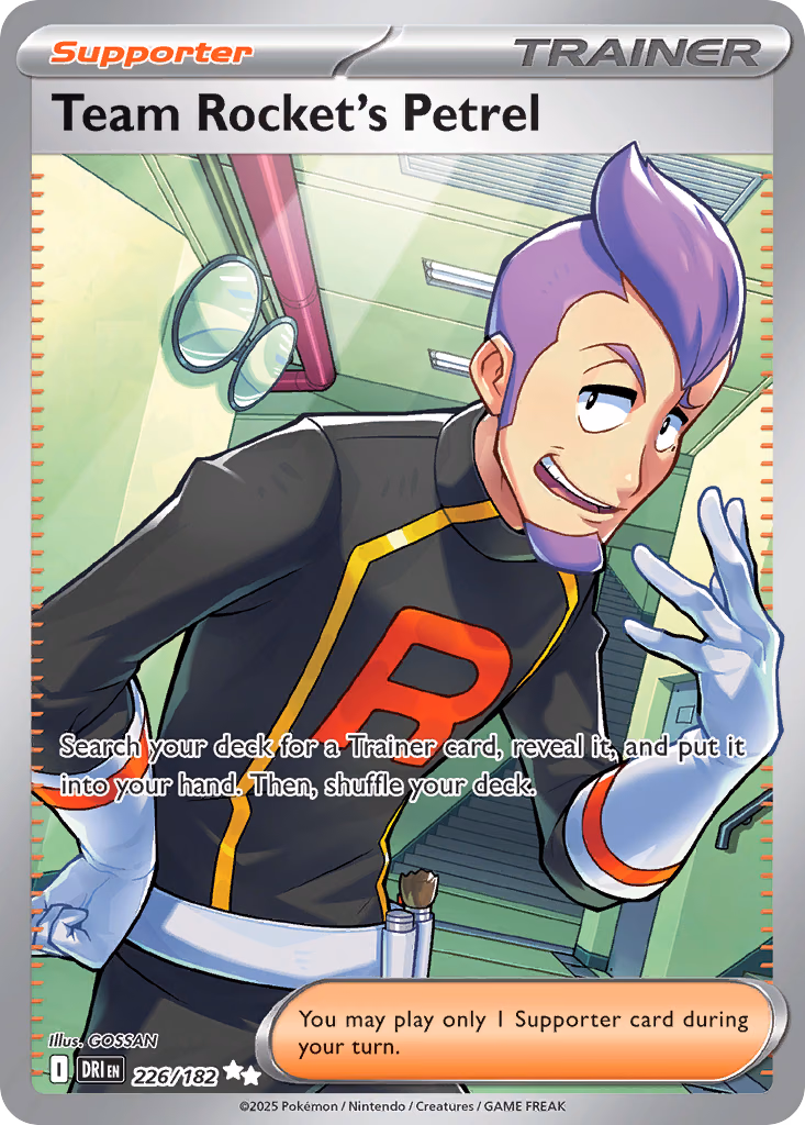 Team Rocket's Petrel Pokemon card (226/182, Destined Rivals)