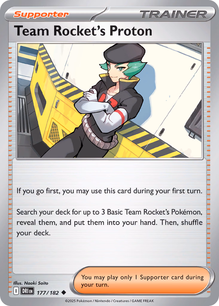 Team Rocket's Proton Pokemon card (177/182, Destined Rivals)