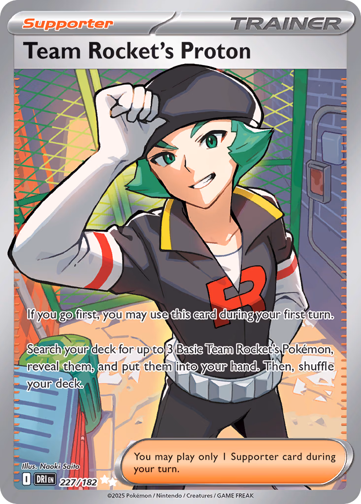 Team Rocket's Proton Pokemon card (227/182, Destined Rivals)