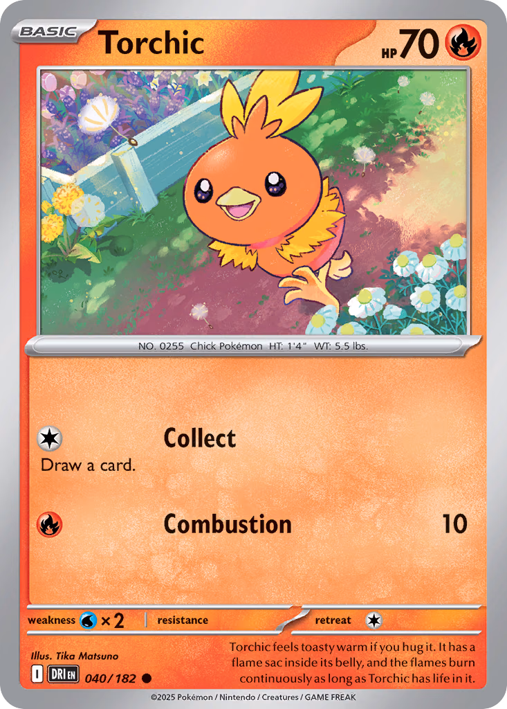 Torchic Pokemon card (040/182, Destined Rivals)