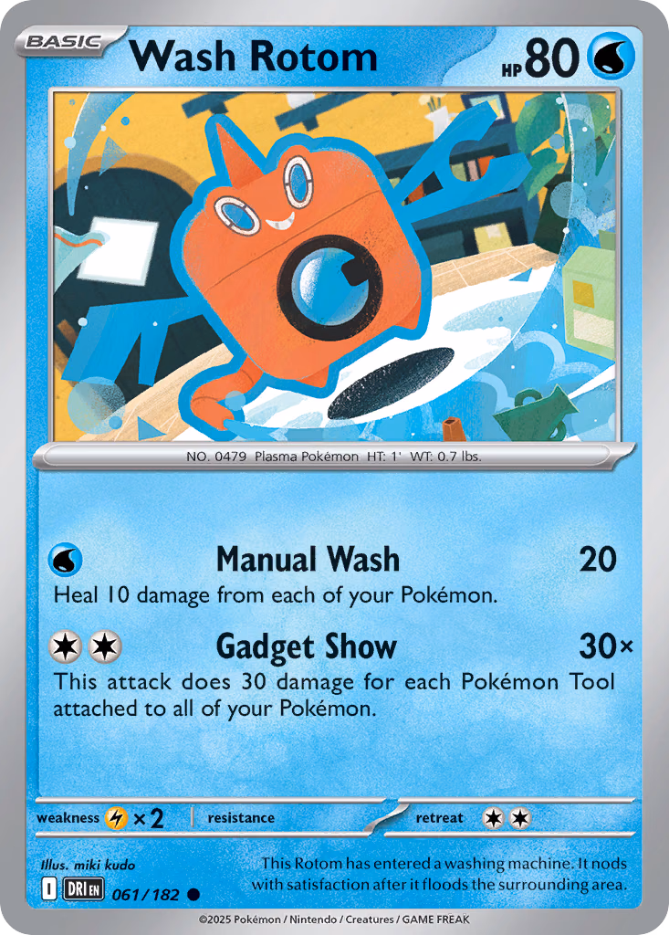 Wash Rotom Pokemon card (061/182, Destined Rivals)