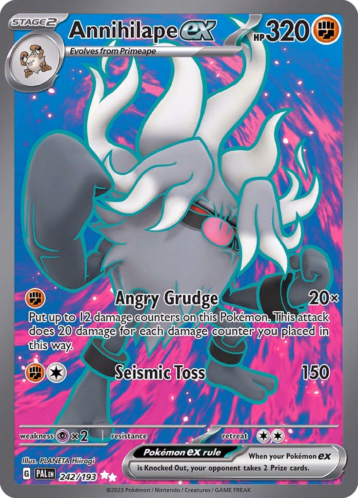 Annihilape ex Pokemon card (242/193, Paldea Evolved)