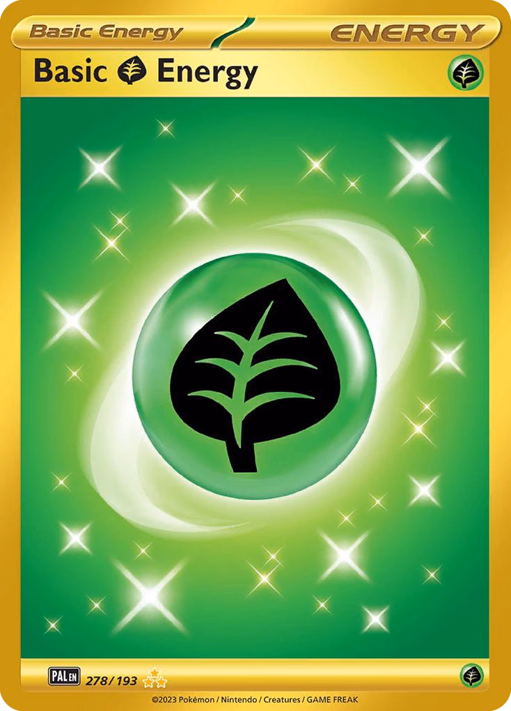 Basic Grass Energy Pokemon card (278/193, Paldea Evolved)