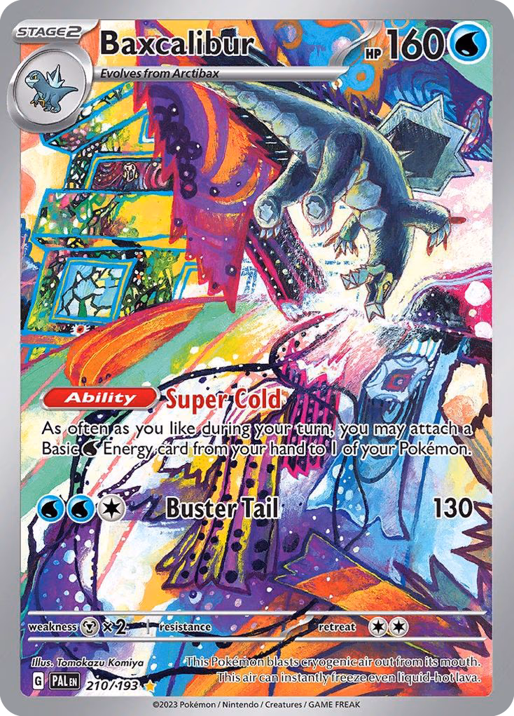 Baxcalibur Pokemon card (210/193, Paldea Evolved)