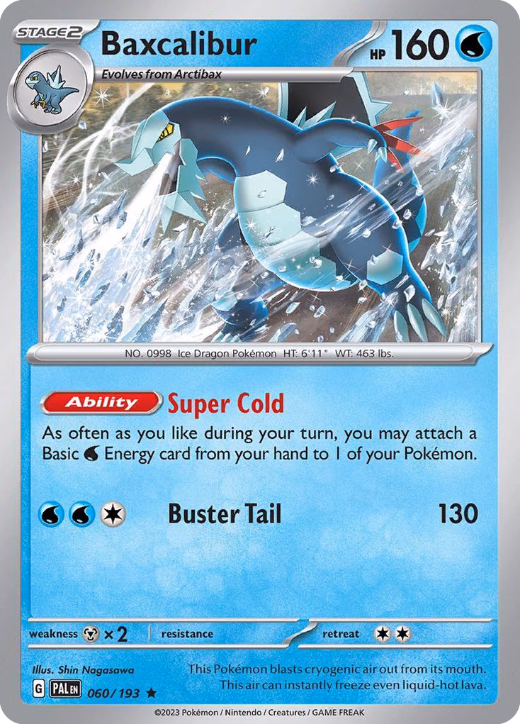 Baxcalibur Pokemon card (060/193, Paldea Evolved)
