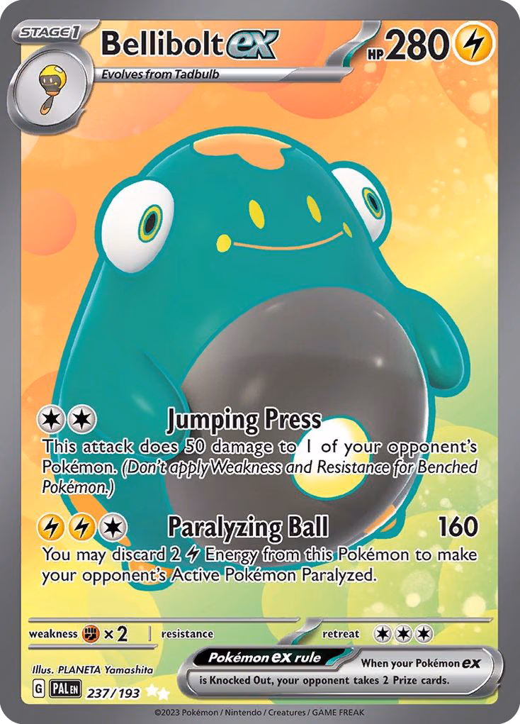 Bellibolt ex Pokemon card (237/193, Paldea Evolved)