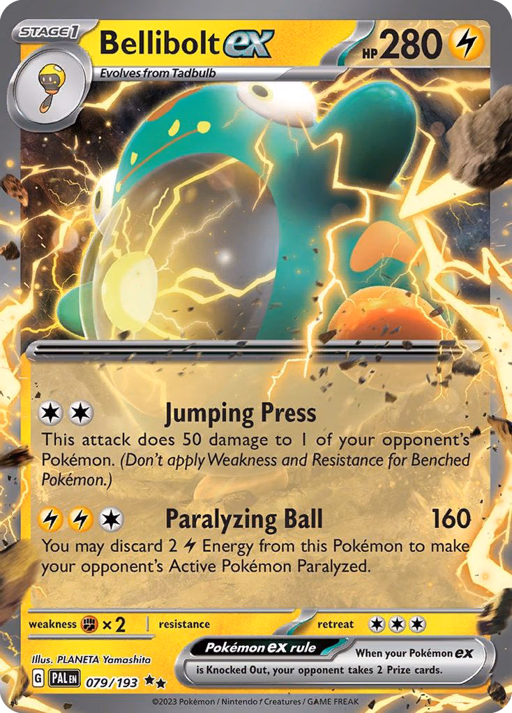 Bellibolt ex Pokemon card (079/193, Paldea Evolved)