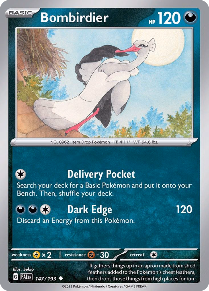 Bombirdier Pokemon card (147/193, Paldea Evolved)