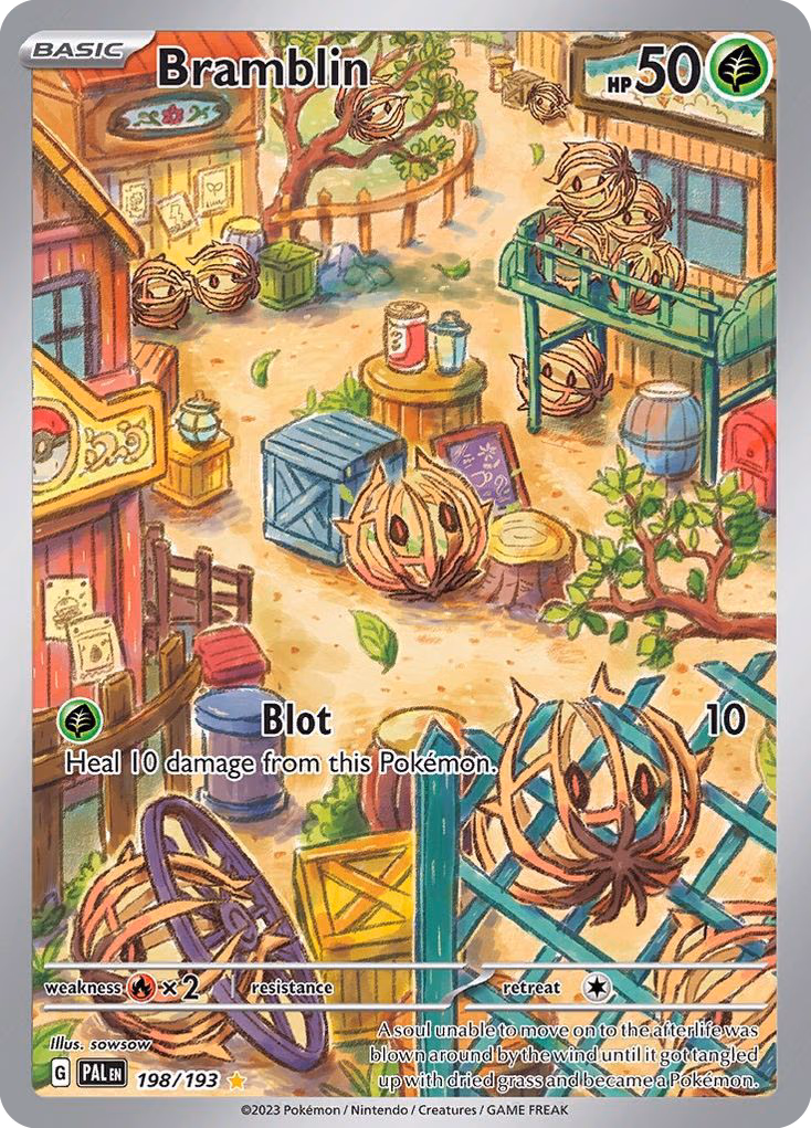 Bramblin Pokemon card (198/193, Paldea Evolved)
