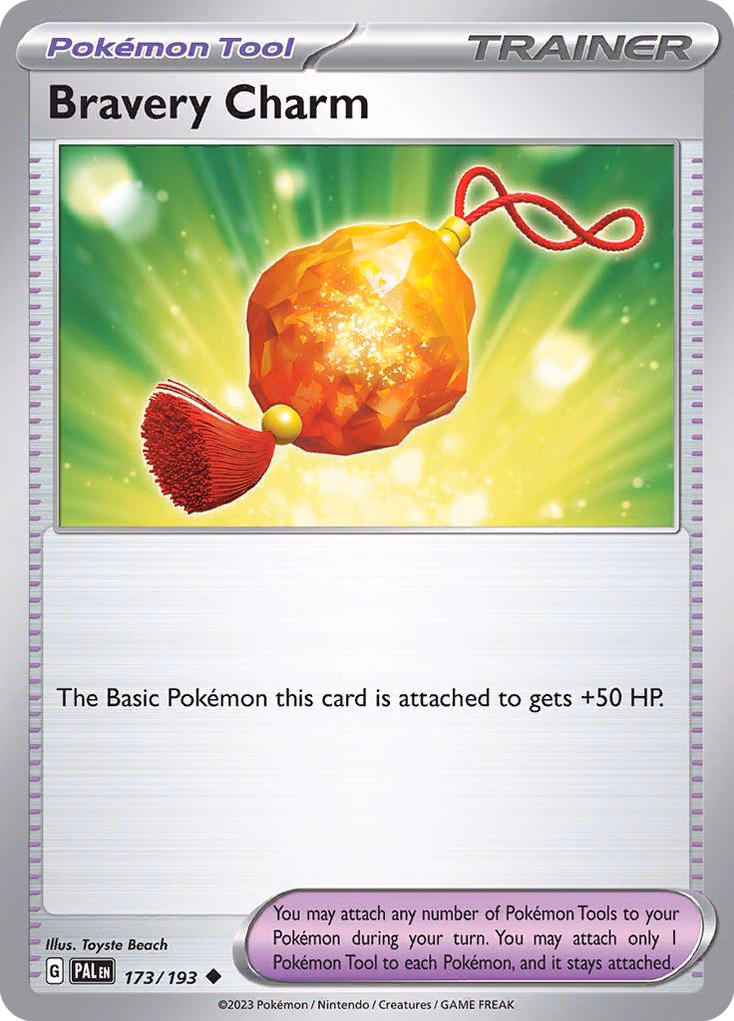 Bravery Charm Pokemon card (173/193, Paldea Evolved)