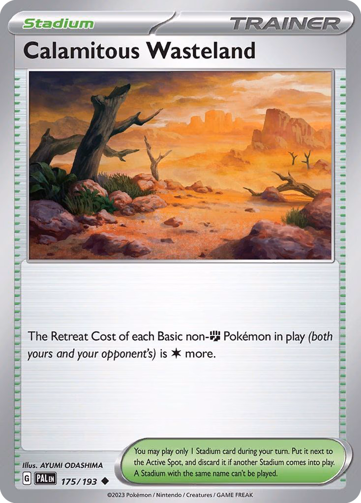 Calamitous Wasteland Pokemon card (175/193, Paldea Evolved)