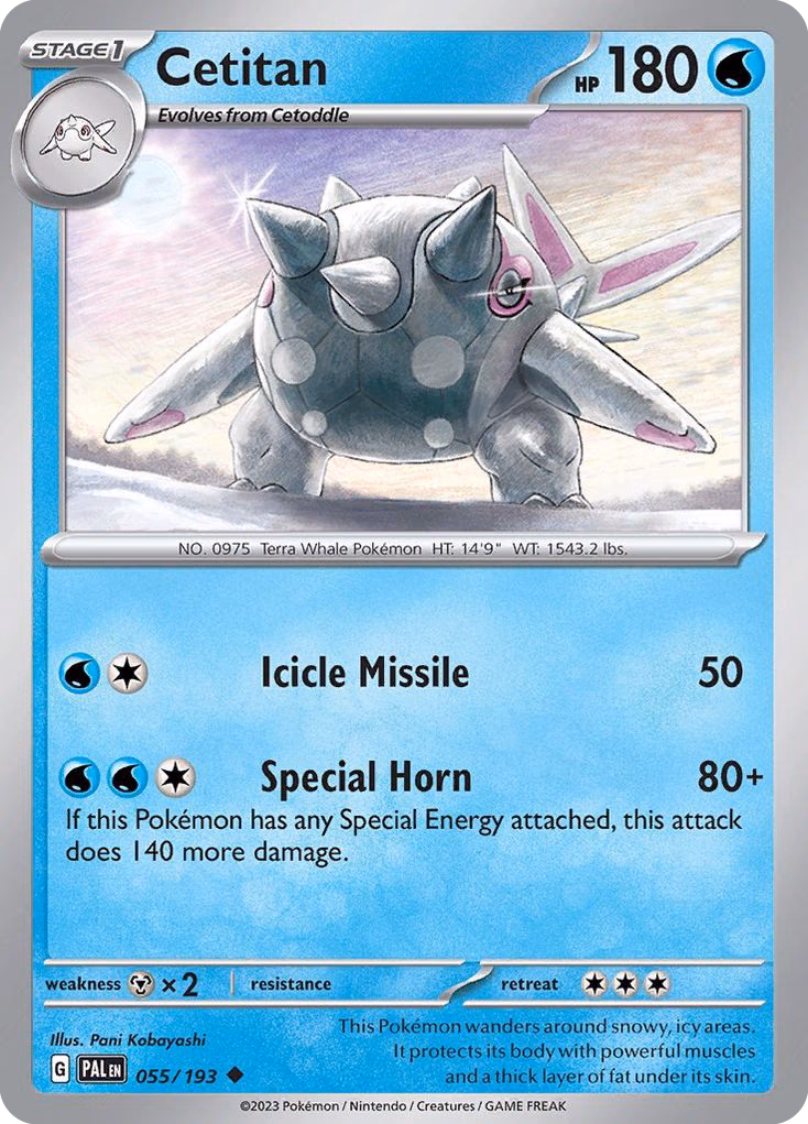 Cetitan Pokemon card (055/193, Paldea Evolved)