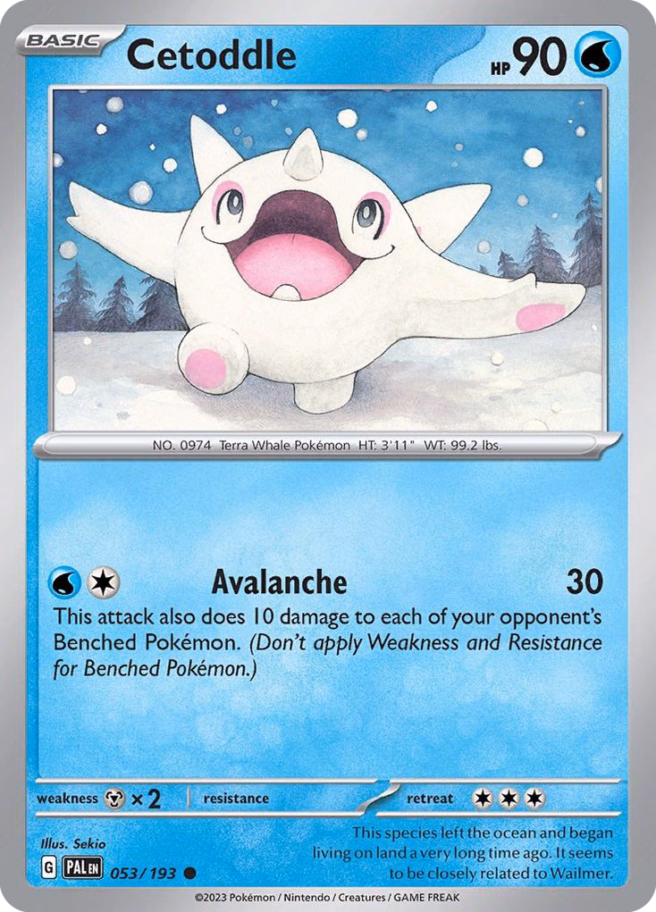 Cetoddle Pokemon card (053/193, Paldea Evolved)