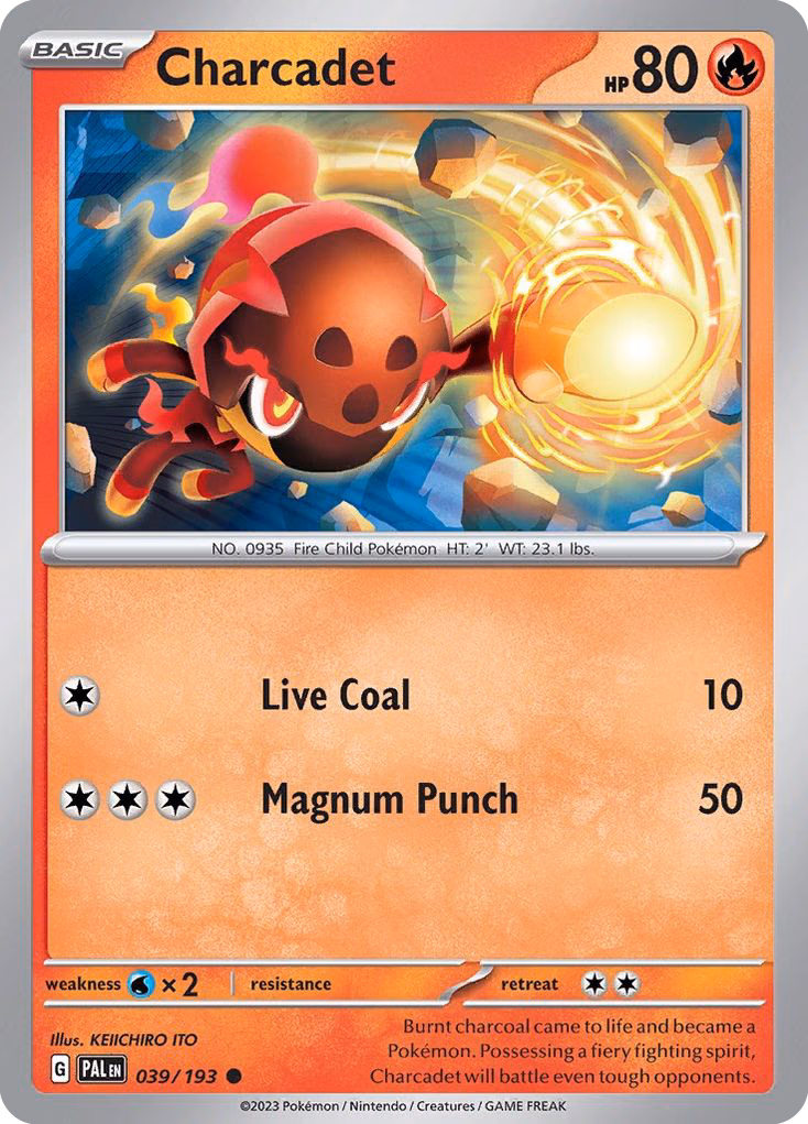 Charcadet Pokemon card (039/193, Paldea Evolved)
