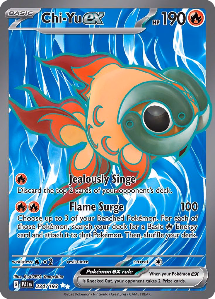 Chi-Yu ex Pokemon card (234/193, Paldea Evolved)