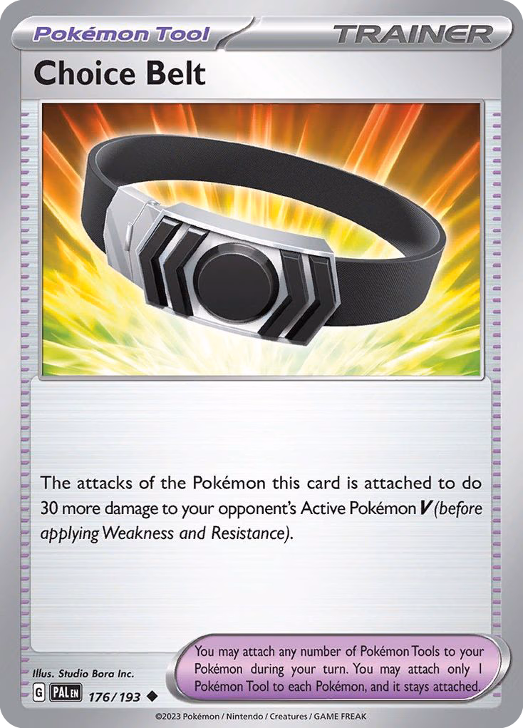 Choice Belt Pokemon card (176/193, Paldea Evolved)
