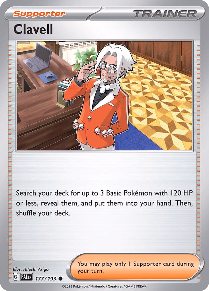Clavell Pokemon card (177/193, Paldea Evolved)