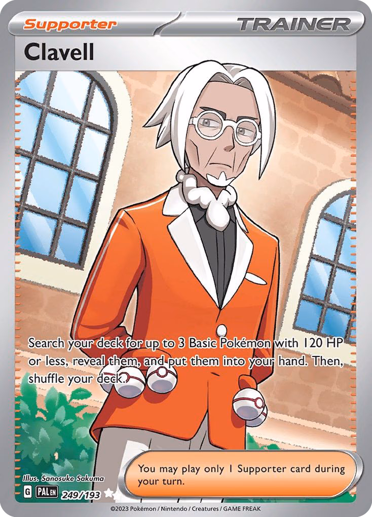 Clavell Pokemon card (249/193, Paldea Evolved)