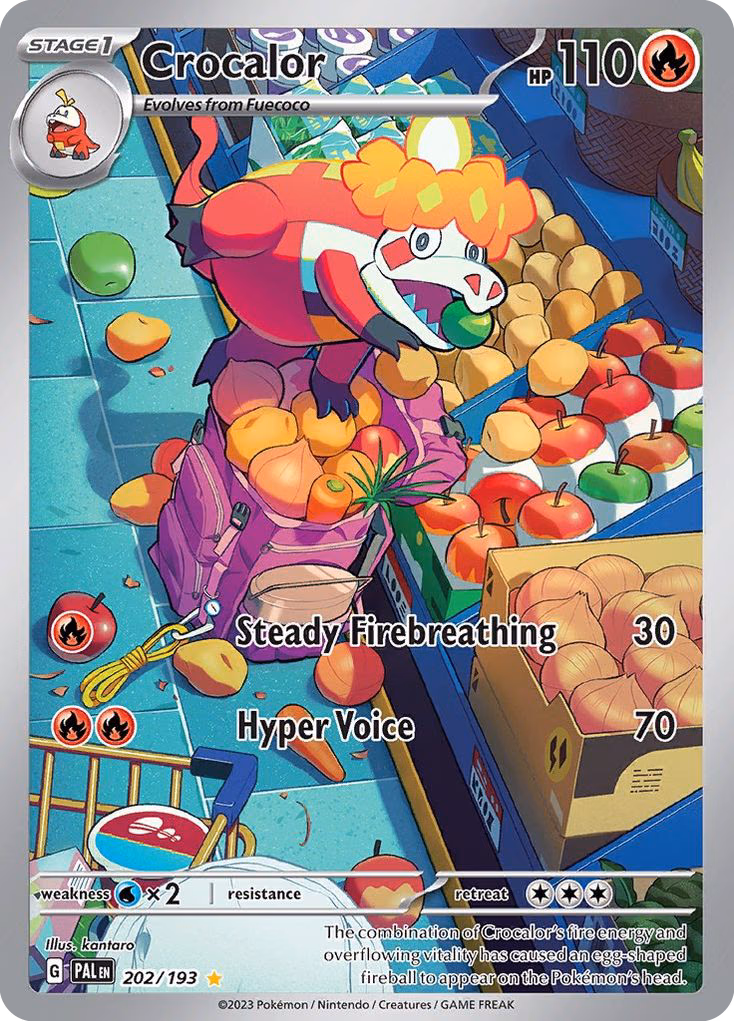 Crocalor Pokemon card (202/193, Paldea Evolved)