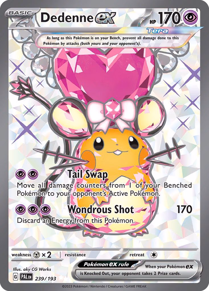 Dedenne ex Pokemon card (239/193, Paldea Evolved)