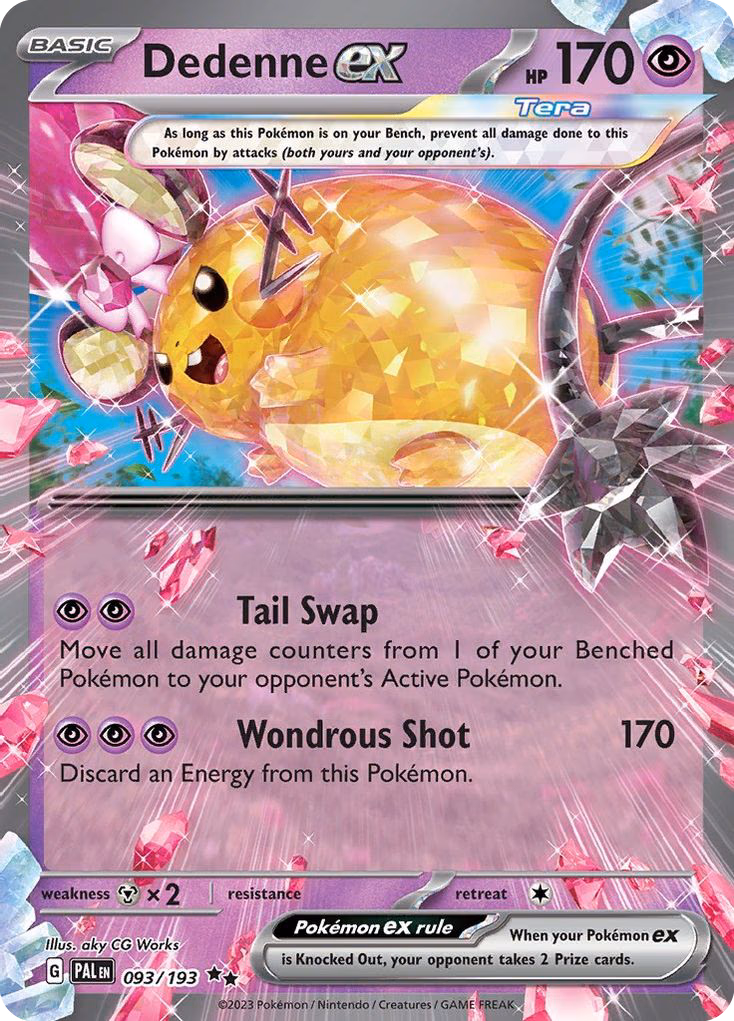 Dedenne ex Pokemon card (093/193, Paldea Evolved)