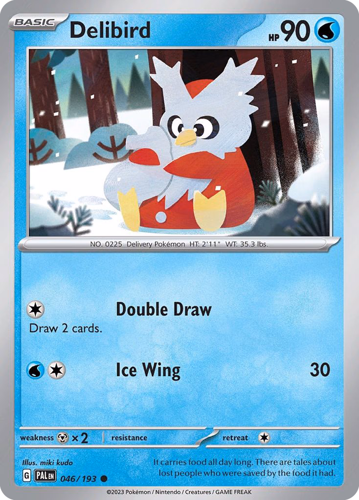 Delibird Pokemon card (046/193, Paldea Evolved)