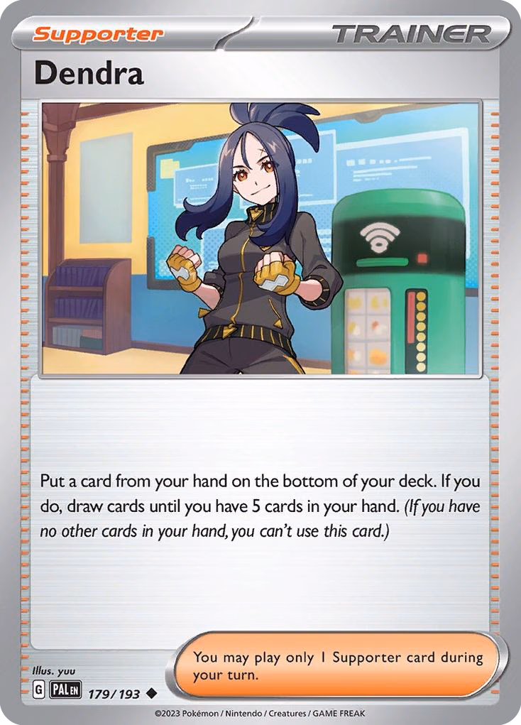 Dendra Pokemon card (179/193, Paldea Evolved)