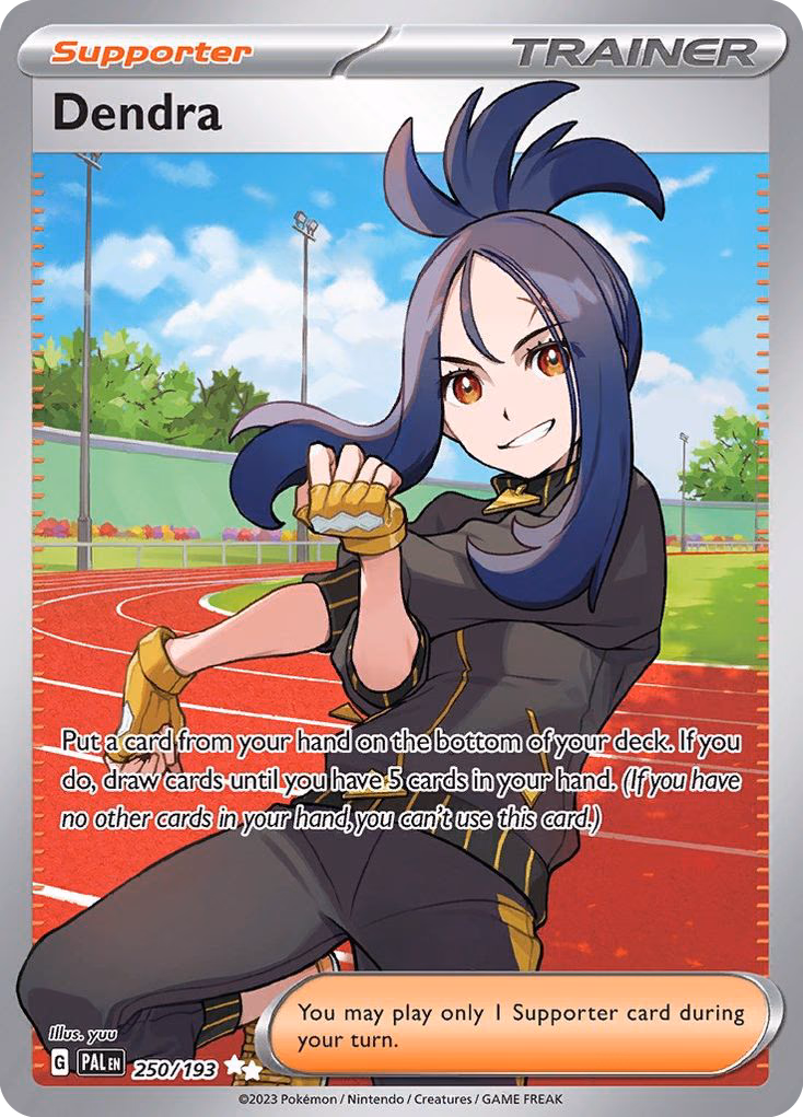 Dendra Pokemon card (250/193, Paldea Evolved)