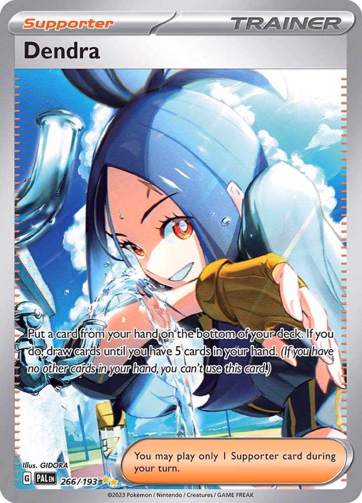 Dendra Pokemon card (266/193, Paldea Evolved)