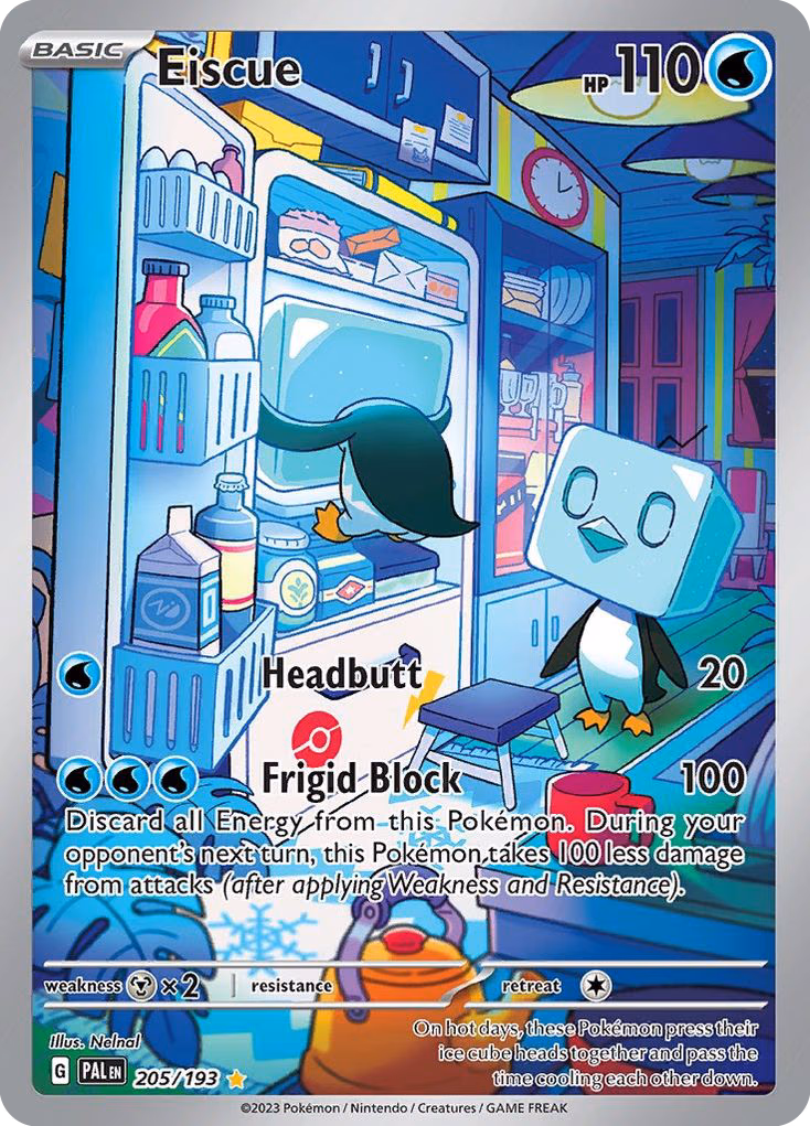 Eiscue Pokemon card (205/193, Paldea Evolved)