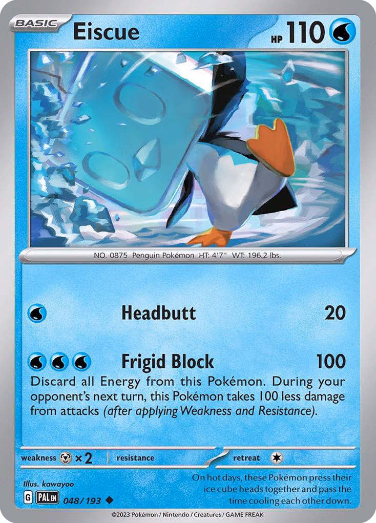 Eiscue Pokemon card (048/193, Paldea Evolved)