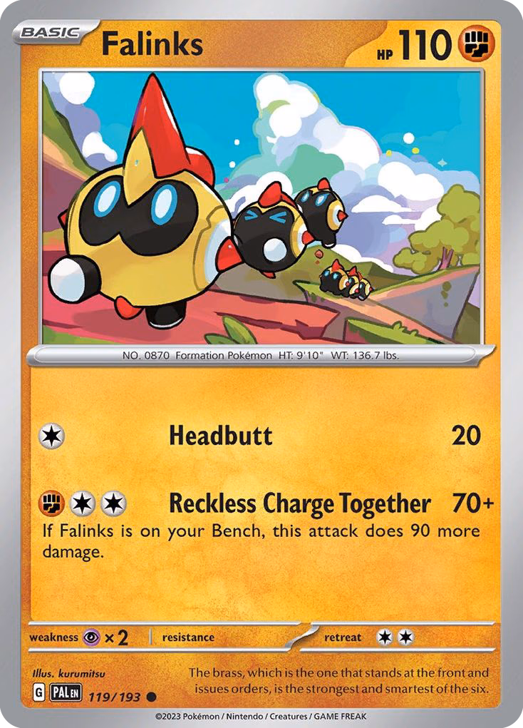 Falinks Pokemon card (119/193, Paldea Evolved)