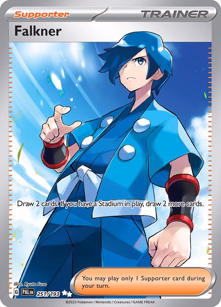 Falkner Pokemon card (251/193, Paldea Evolved)