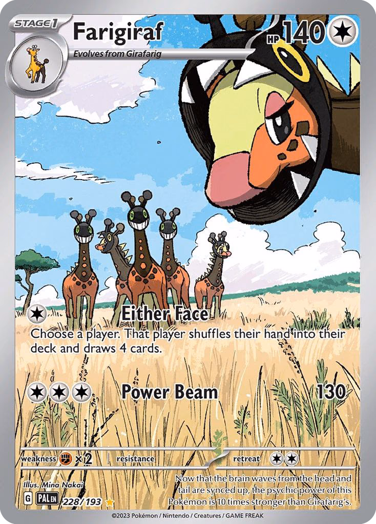 Farigiraf Pokemon card (228/193, Paldea Evolved)