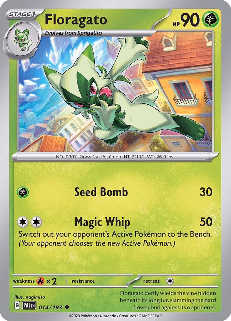 Floragato Pokemon card (014/193, Paldea Evolved)