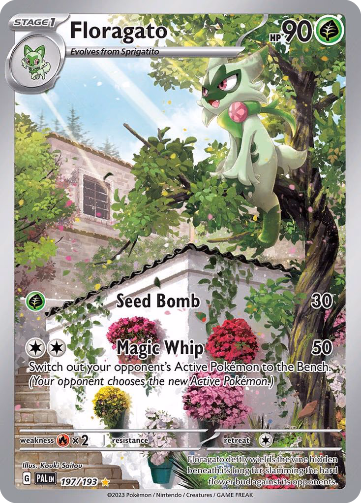 Floragato Pokemon card (197/193, Paldea Evolved)