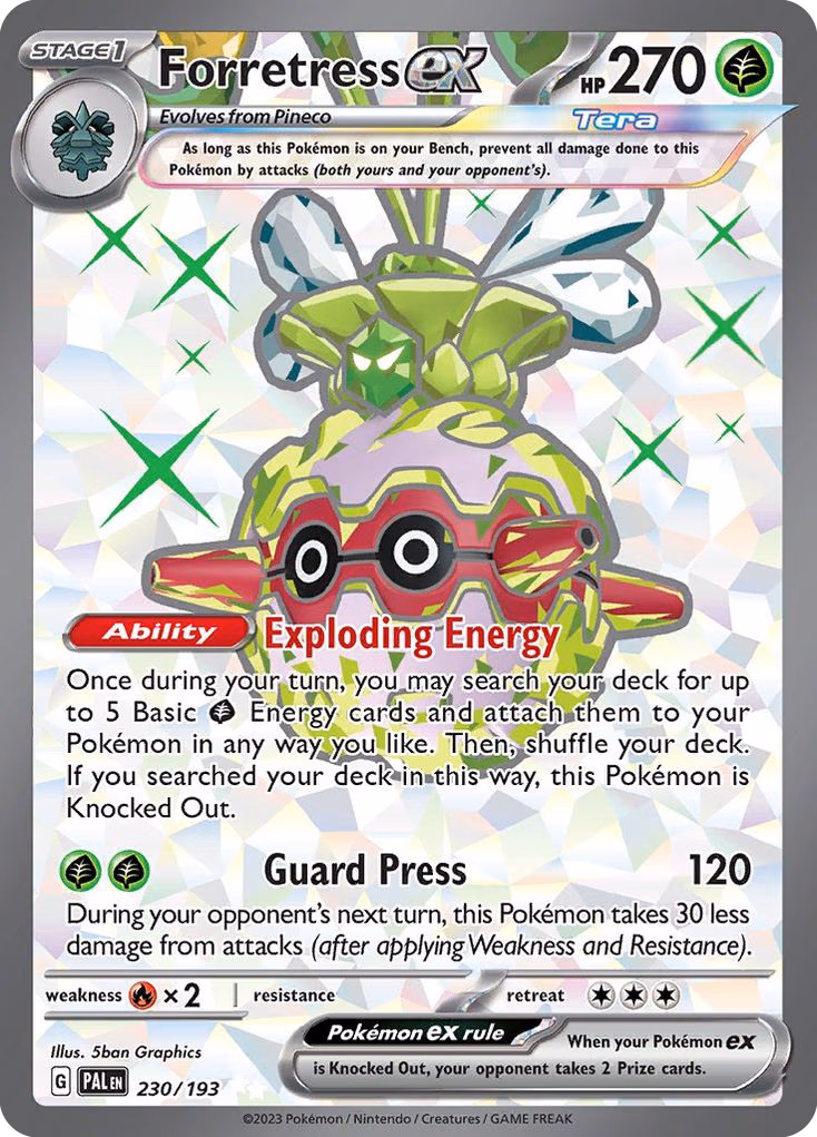 Forretress ex Pokemon card (230/193, Paldea Evolved)
