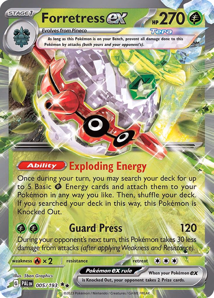 Forretress ex Pokemon card (005/193, Paldea Evolved)