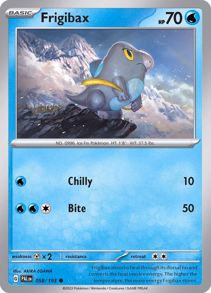 Frigibax Pokemon card (058/193, Paldea Evolved)