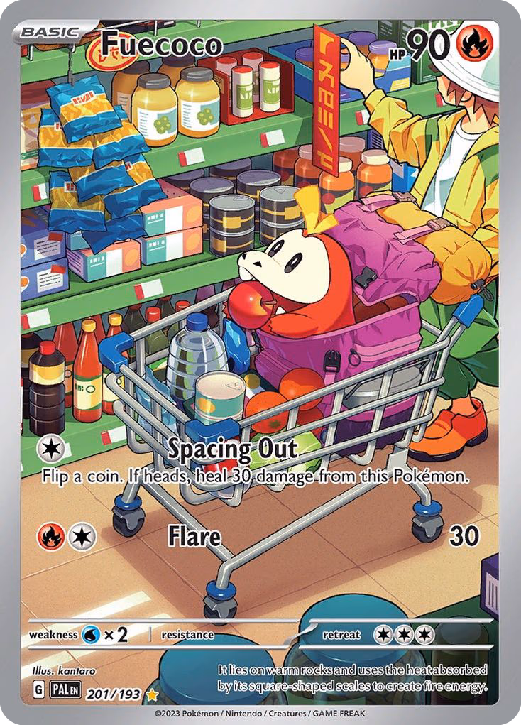 Fuecoco Pokemon card (201/193, Paldea Evolved)