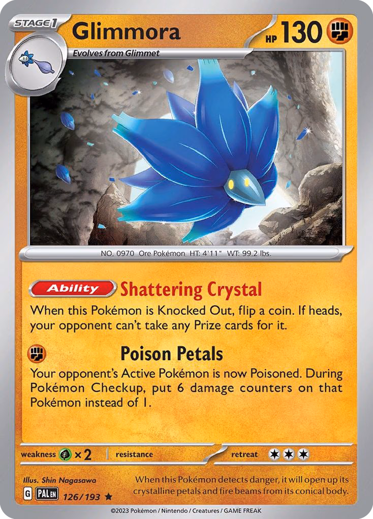 Glimmora Pokemon card (126/193, Paldea Evolved)