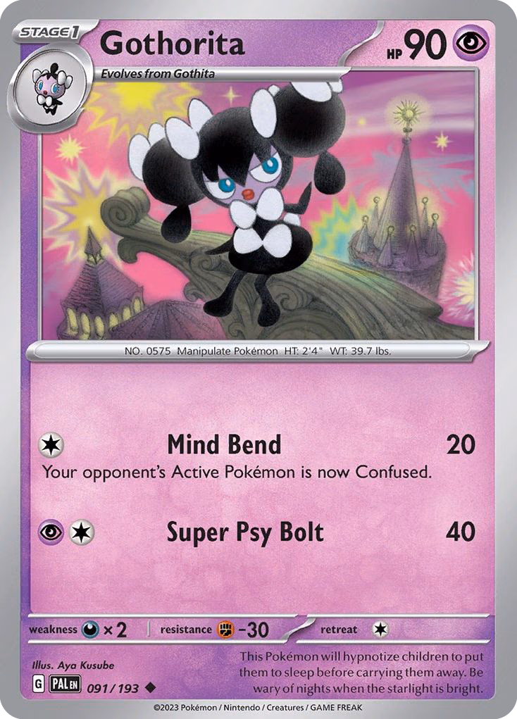 Gothorita Pokemon card (091/193, Paldea Evolved)