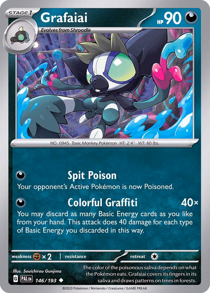 Grafaiai Pokemon card (146/193, Paldea Evolved)