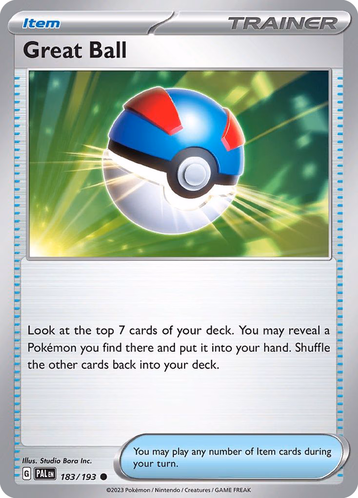 Great Ball Pokemon card (183/193, Paldea Evolved)