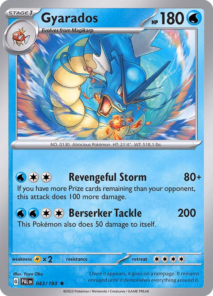 Gyarados Pokemon card (043/193, Paldea Evolved)