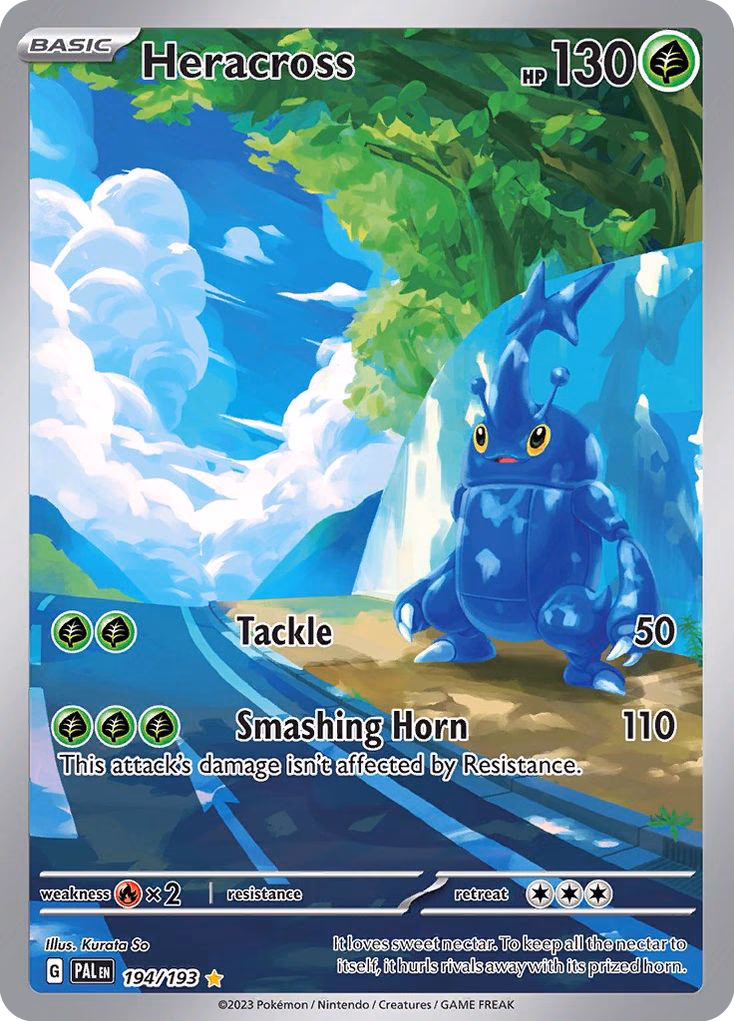 Heracross Pokemon card (194/193, Paldea Evolved)