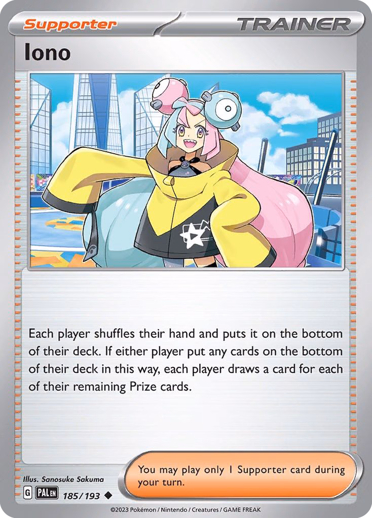 Iono Pokemon card (185/193, Paldea Evolved)