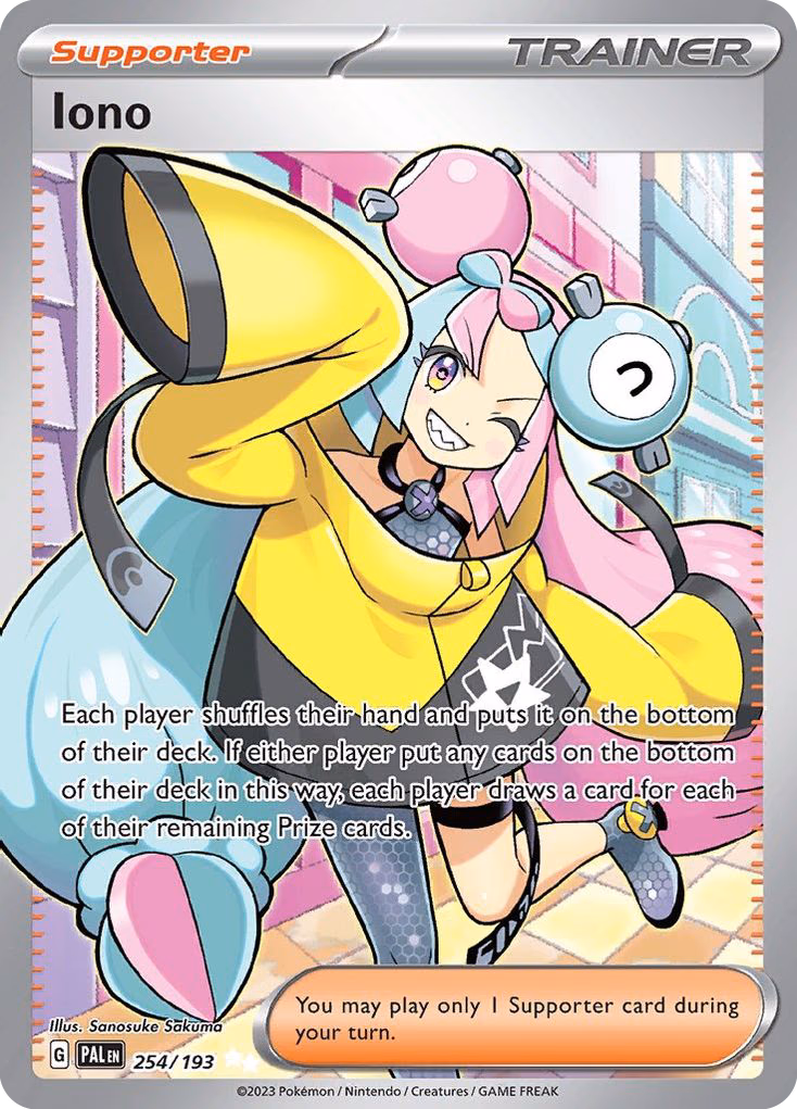 Iono Pokemon card (254/193, Paldea Evolved)